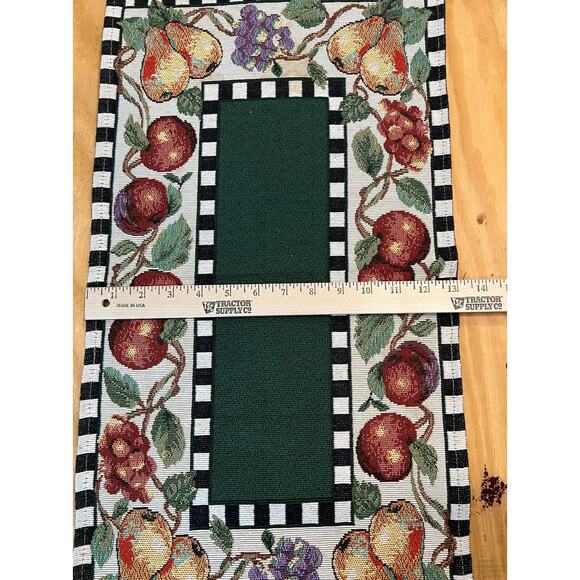 VTG Fruit Harvest Table 2 Runners & 8 Placemats Tapestry Farmhouse Cottagecore - Picture 7 of 11